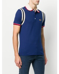 Polo imprimé bleu marine Gucci