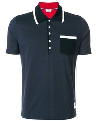 Polo imprimé bleu marine Thom Browne