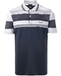 Polo imprimé bleu marine BOSS