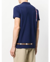 Polo imprimé bleu marine Fendi