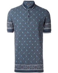 Polo imprimé bleu marine Dolce & Gabbana