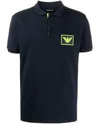 Polo imprimé bleu marine Emporio Armani