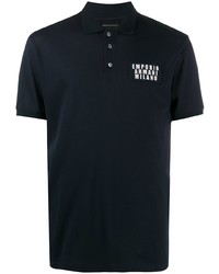 Polo imprimé bleu marine Emporio Armani