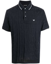 Polo imprimé bleu marine Emporio Armani