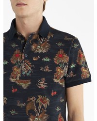 Polo imprimé bleu marine Etro