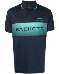 Polo imprimé bleu marine Hackett