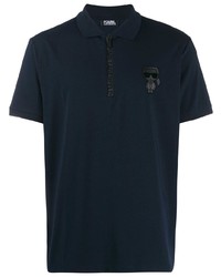 Polo imprimé bleu marine Karl Lagerfeld