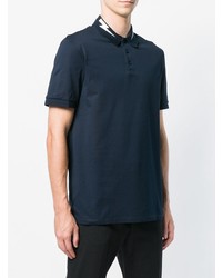 Polo imprimé bleu marine Neil Barrett