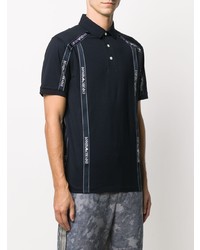 Polo imprimé bleu marine Emporio Armani