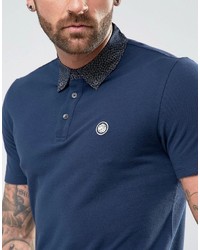 Polo imprimé bleu marine Pretty Green