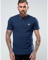 Polo imprimé bleu marine Pretty Green