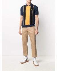 Polo imprimé bleu marine Fred Perry