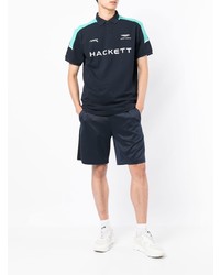 Polo imprimé bleu marine Hackett