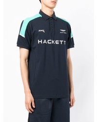 Polo imprimé bleu marine Hackett