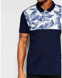 Polo imprimé bleu Asos