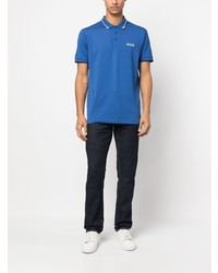 Polo imprimé bleu BOSS