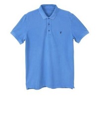 Polo imprimé bleu Mango