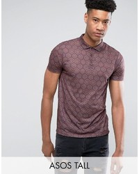 Polo imprimé bordeaux Asos