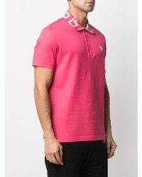 Polo imprimé fuchsia Versace