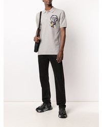 Polo imprimé gris Philipp Plein