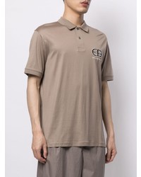 Polo imprimé marron clair Emporio Armani