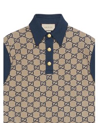 Polo imprimé marron clair Gucci