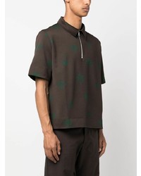 Polo imprimé marron foncé Jil Sander