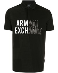 Polo imprimé noir et blanc Armani Exchange