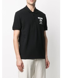 Polo imprimé noir et blanc Moschino