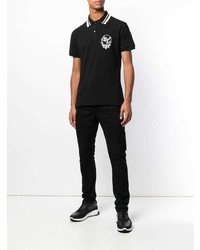 Polo imprimé noir et blanc Versace Jeans