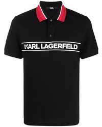 Polo imprimé noir et blanc Karl Lagerfeld