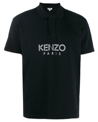 Polo imprimé noir et blanc Kenzo