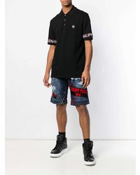 Polo imprimé noir et blanc Philipp Plein