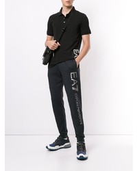 Polo imprimé noir et blanc Ea7 Emporio Armani