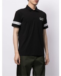 Polo imprimé noir et blanc Ea7 Emporio Armani