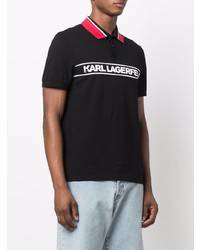 Polo imprimé noir et blanc Karl Lagerfeld