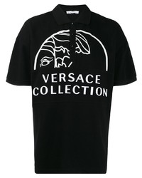Polo imprimé noir et blanc Versace Collection