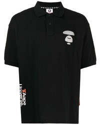 Polo imprimé noir AAPE BY A BATHING APE