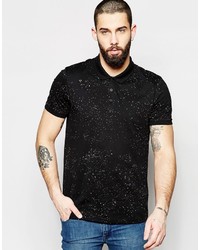 Polo imprimé noir Asos