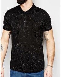 Polo imprimé noir Asos