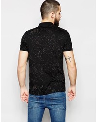 Polo imprimé noir Asos