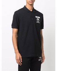 Polo imprimé noir Moschino