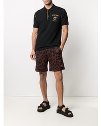 Polo imprimé noir Moschino