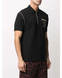 Polo imprimé noir Moschino