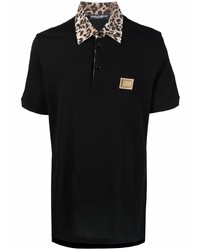 Polo imprimé noir Dolce & Gabbana