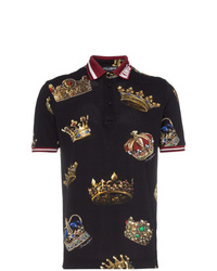 Polo imprimé noir Dolce & Gabbana