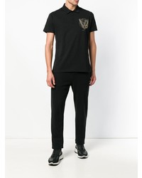 Polo imprimé noir Versace Jeans