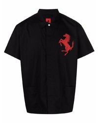 Polo imprimé noir Ferrari