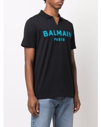 Polo imprimé noir Balmain