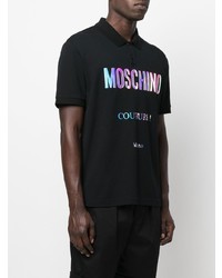 Polo imprimé noir Moschino